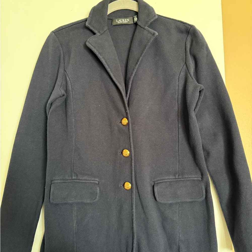 Ralph Lauren Charcoal Blazer with Gold Buttons